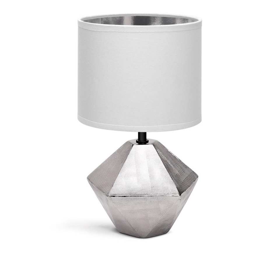Aigostar - Stona lampa 1xE14/40W/230V srebrno/bela
