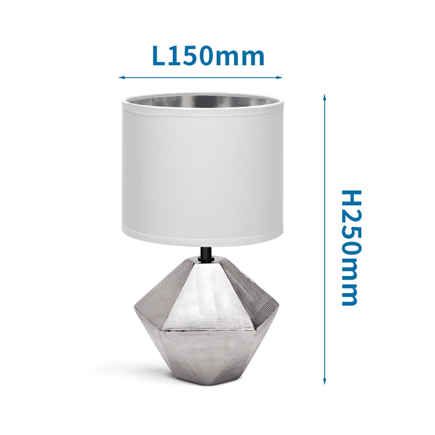 Aigostar - Stona lampa 1xE14/40W/230V srebrno/bela