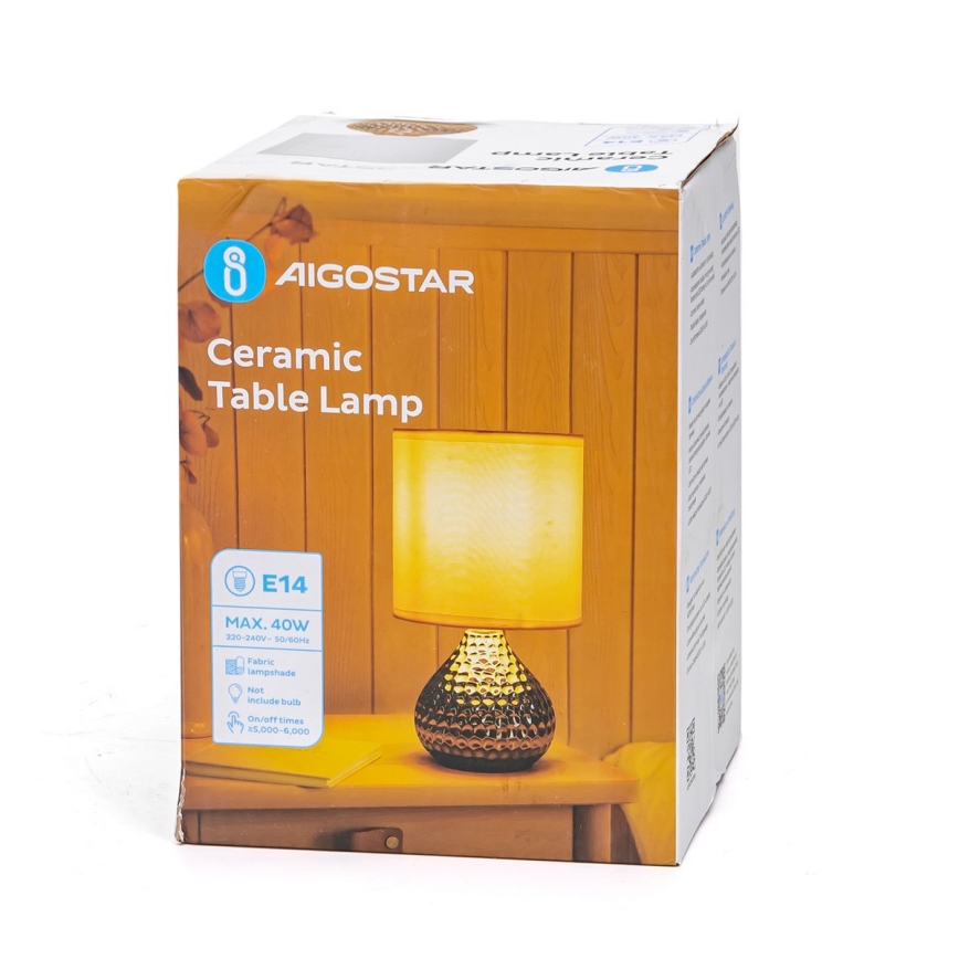 Aigostar - Stona lampa 1xE14/40W/230V zlatna