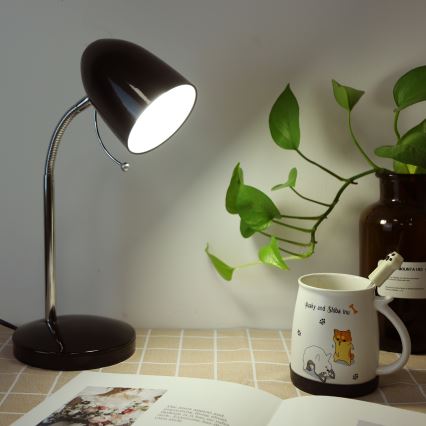 Aigostar - Stona lampa 1xE27/36W/230V crno/krom