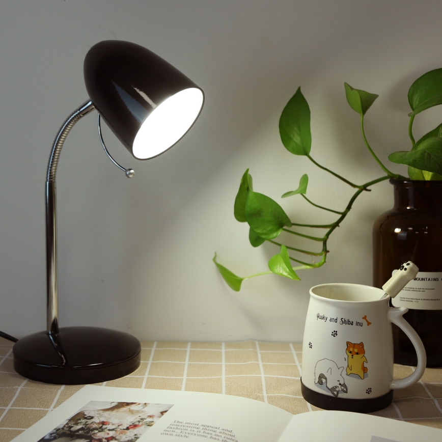 Aigostar - Stona lampa 1xE27/36W/230V crno/krom