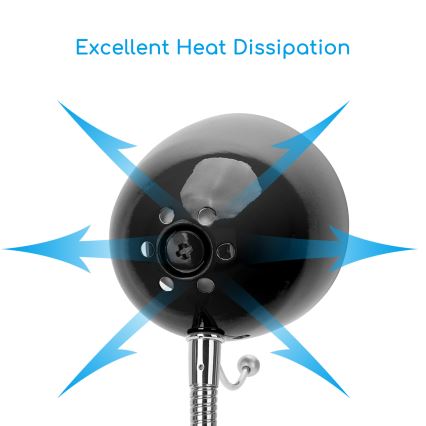 Aigostar - Stona lampa 1xE27/36W/230V crno/krom