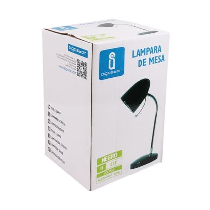 Aigostar - Stona lampa 1xE27/36W/230V crno/krom