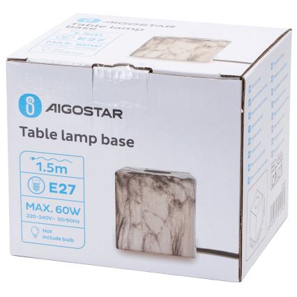 Aigostar - Stona lampa 1xE27/60W/230V bela/sivo