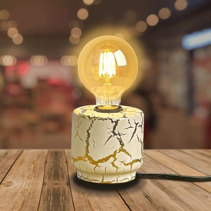 Aigostar - Stona lampa 1xE27/60W/230V bela/zlatna