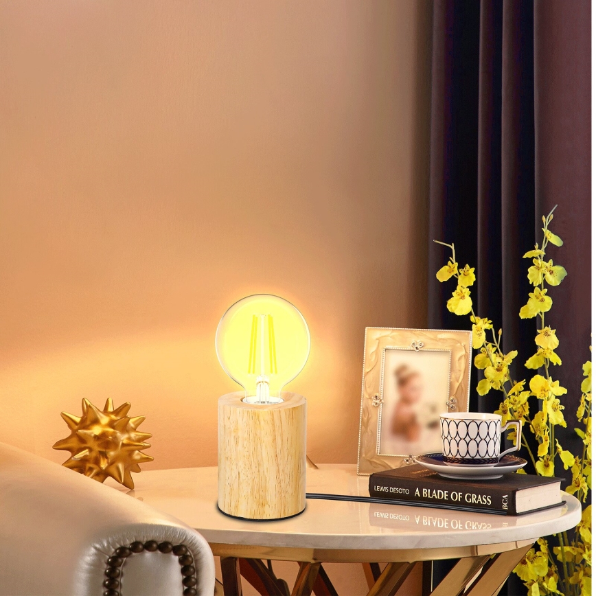 Aigostar - Stona lampa 1xE27/60W/230V bež