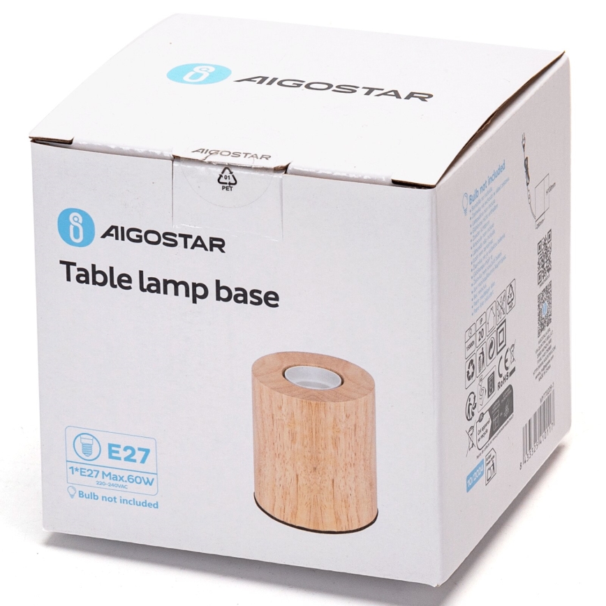 Aigostar - Stona lampa 1xE27/60W/230V bež