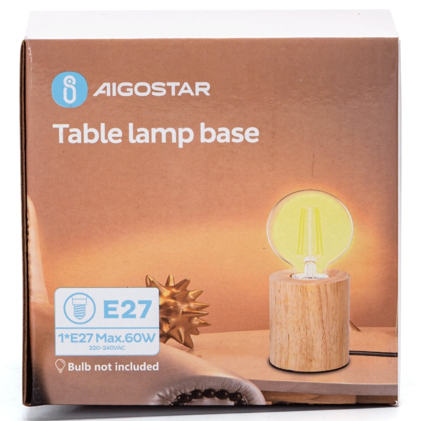 Aigostar - Stona lampa 1xE27/60W/230V bež