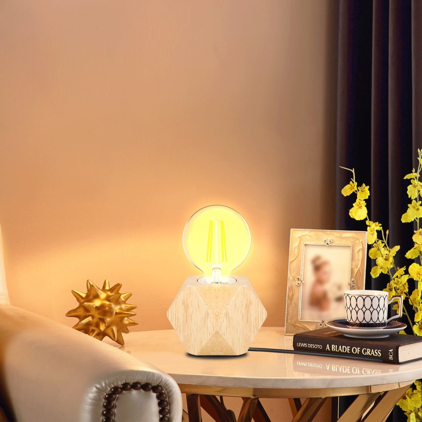 Aigostar - Stona lampa 1xE27/60W/230V bež