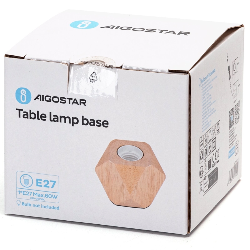 Aigostar - Stona lampa 1xE27/60W/230V bež