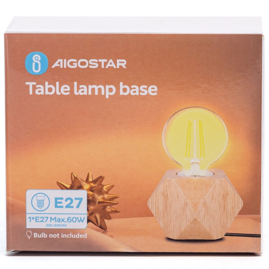 Aigostar - Stona lampa 1xE27/60W/230V bež