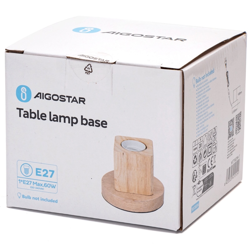 Aigostar - Stona lampa 1xE27/60W/230V bež
