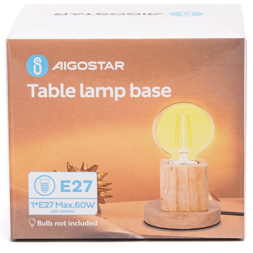 Aigostar - Stona lampa 1xE27/60W/230V bež