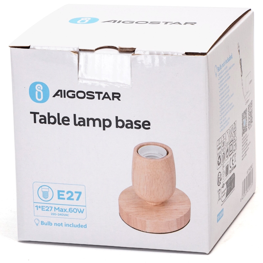 Aigostar - Stona lampa 1xE27/60W/230V bež