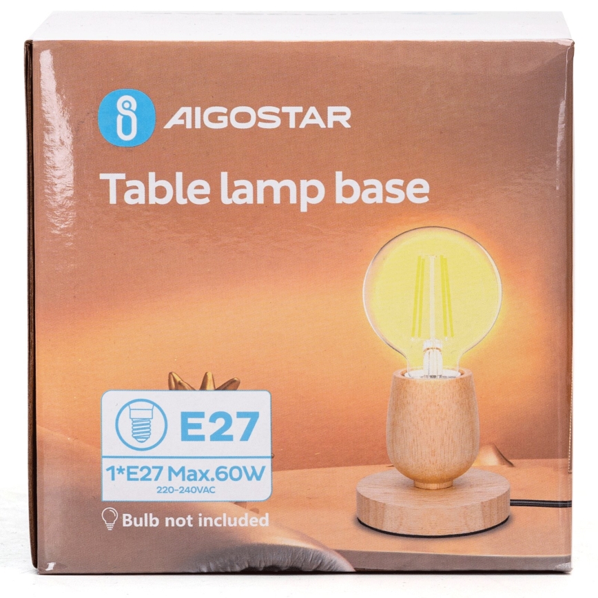 Aigostar - Stona lampa 1xE27/60W/230V bež