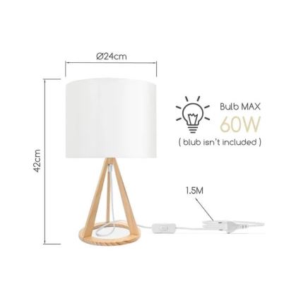 Aigostar - Stona lampa 1xE27/60W/230V bor