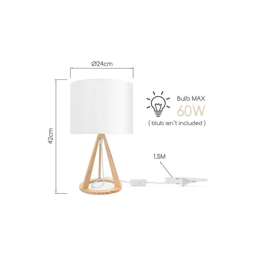 Aigostar - Stona lampa 1xE27/60W/230V bor