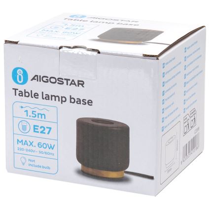 Aigostar - Stona lampa 1xE27/60W/230V crno