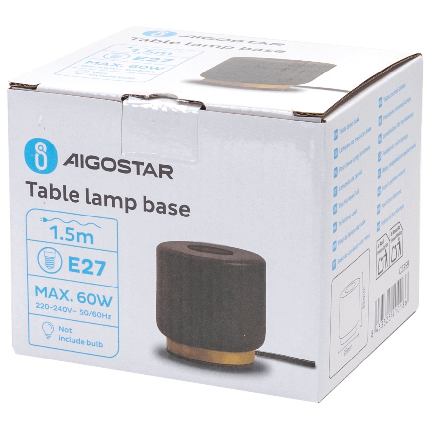 Aigostar - Stona lampa 1xE27/60W/230V crno
