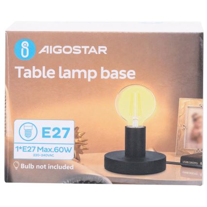 Aigostar - Stona lampa 1xE27/60W/230V crno
