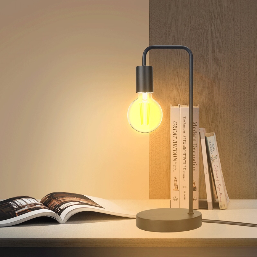 Aigostar - Stona lampa 1xE27/60W/230V crno