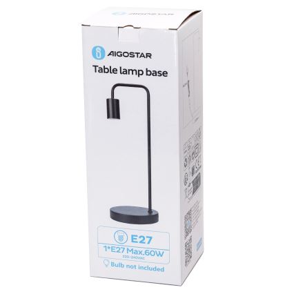 Aigostar - Stona lampa 1xE27/60W/230V crno
