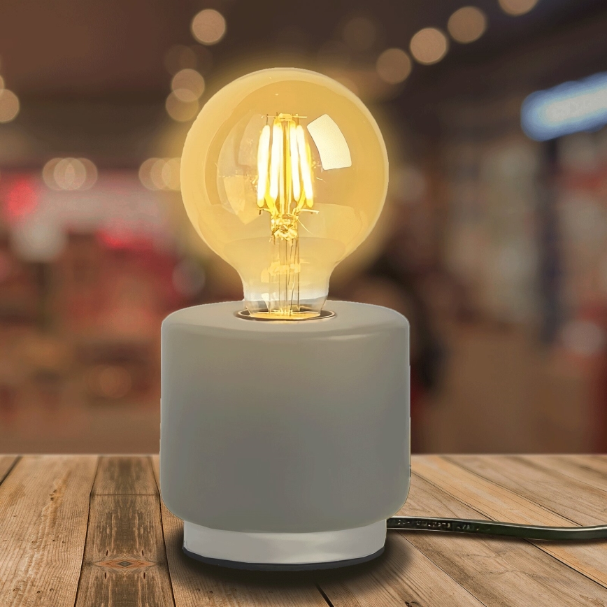 Aigostar - Stona lampa 1xE27/60W/230V sivo