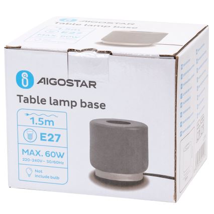 Aigostar - Stona lampa 1xE27/60W/230V sivo