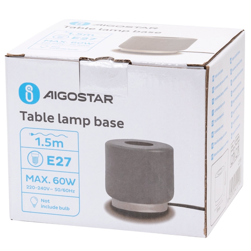 Aigostar - Stona lampa 1xE27/60W/230V sivo