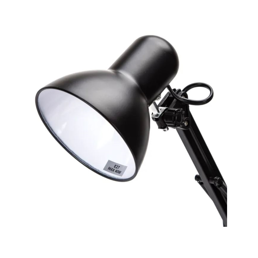 Aigostar - Stona lampa 2u1 1xE27/40W/230V crno