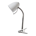 Aigostar - Stona lampa sa klipsom 1xE27/11W/230V bela/sjajni hrom