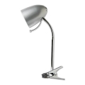 Aigostar -  Stona lampa sa klipsom 1xE27/11W/230V srebrna/sjajni hrom