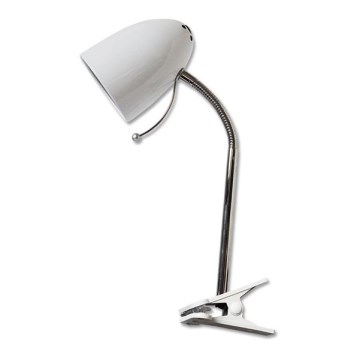 Aigostar -  Stona lampa sa štipaljkom 1xE27/11W/230V bela/krom