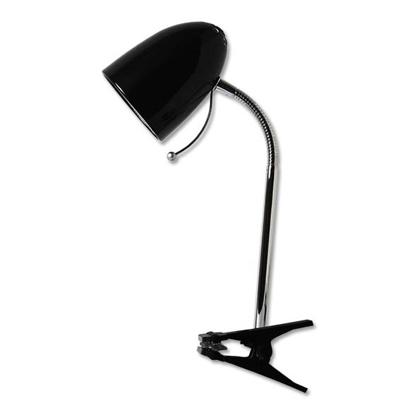 Aigostar -  Stona lampa sa štipaljkom 1xE27/11W/230V crno/krom