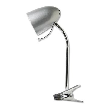 Aigostar -  Stona lampa sa štipaljkom 1xE27/11W/230V srebrno/krom