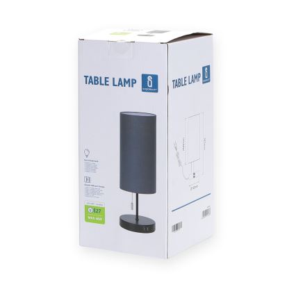 Aigostar - Stona lampa sa USB portom 1xE27/40W/230V crno