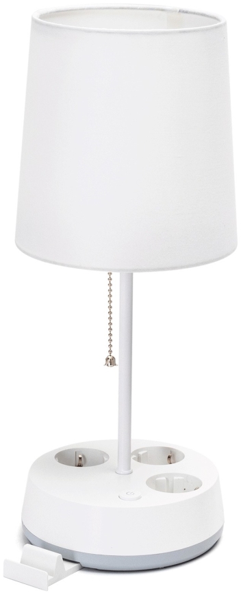 Aigostar - Stona lampa sa utičnicama 1xE27/60W/230V bela