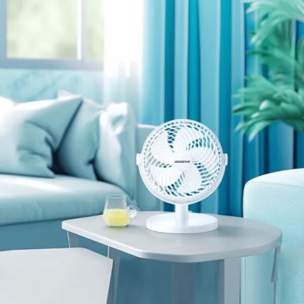 Aigostar - Stoni ventilator 3W/5V beli