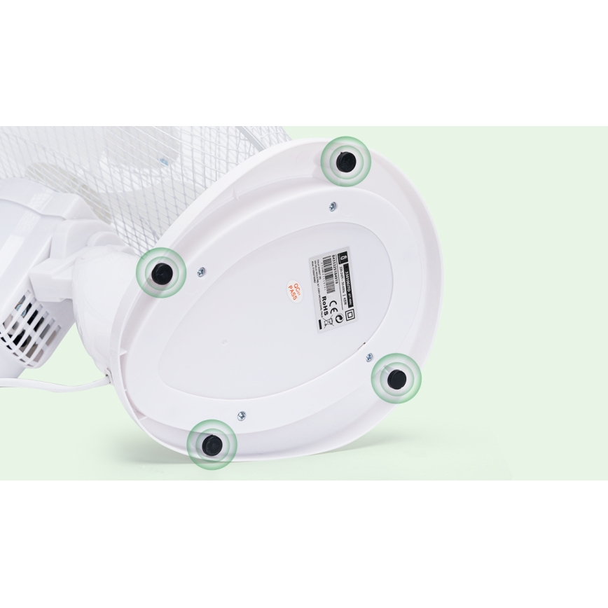 Aigostar - Stoni ventilator 40W/230V bela