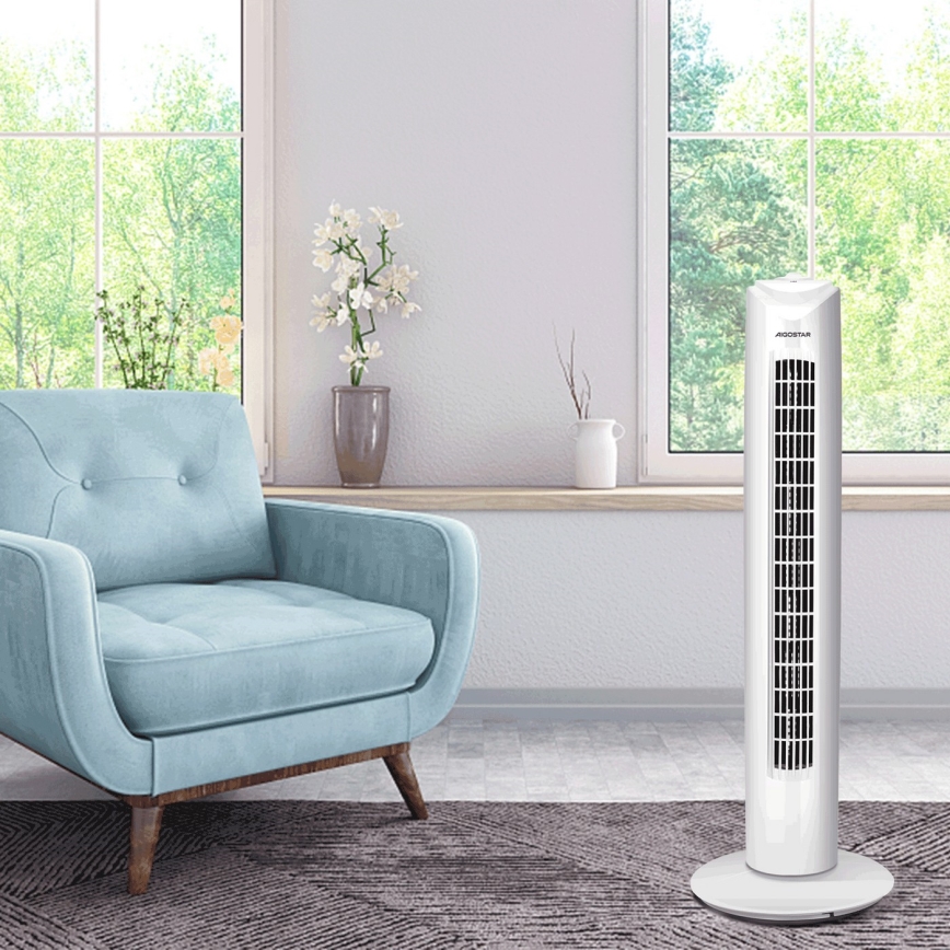 Aigostar - Stubni ventilator 45W/230V bela