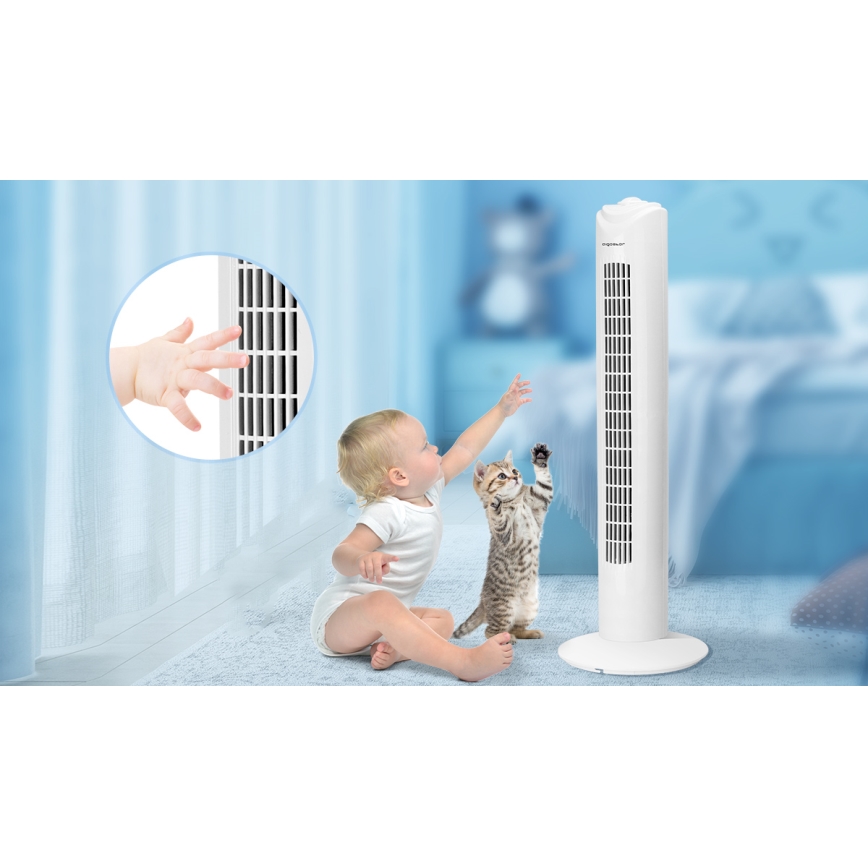 Aigostar - Stubni ventilator 45W/230V bela