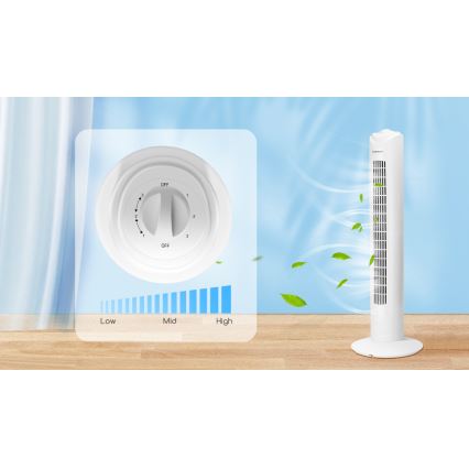 Aigostar - Stubni ventilator 45W/230V bela
