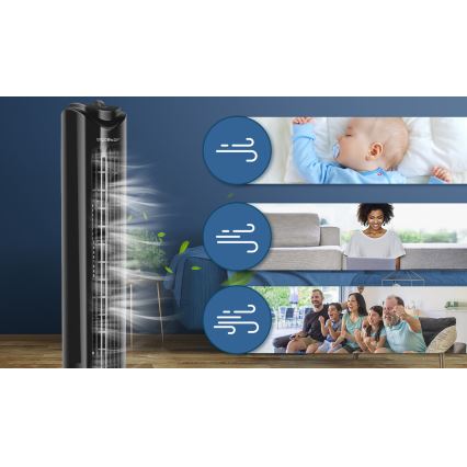Aigostar - Stubni ventilator 45W/230V crno