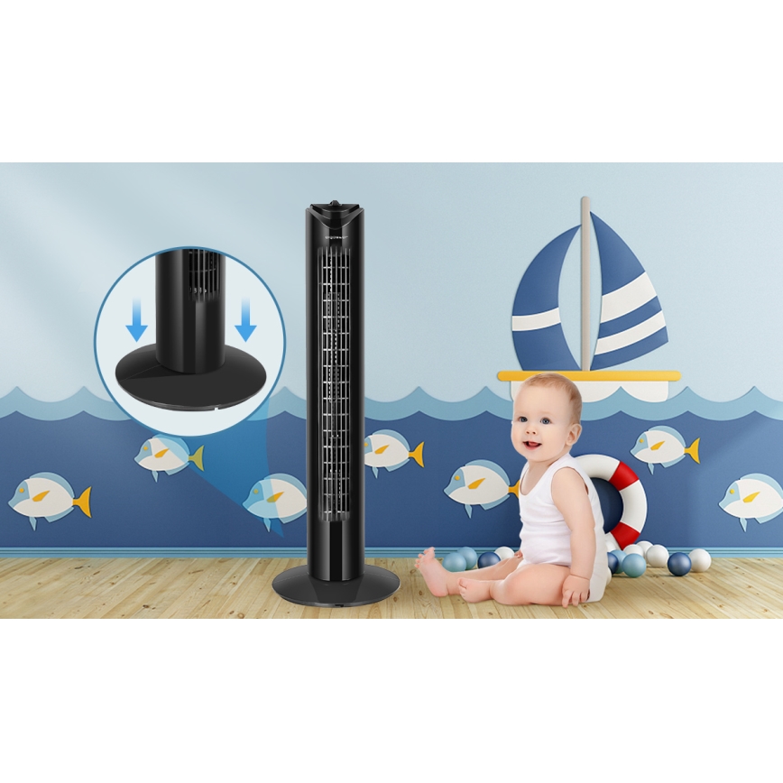 Aigostar - Stubni ventilator 45W/230V crno