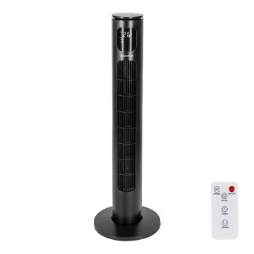 Aigostar - Stubni ventilator 50W/230V crno Wi-Fi + Daljinski upravljač