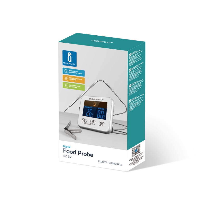 Aigostar - Termometar za meso sa LCD ekranom 0-250 °C 2xAAA