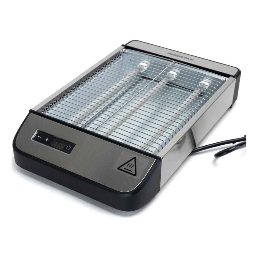 Aigostar - Toster 840-1000W/230V mat krom