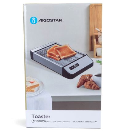 Aigostar - Toster 840-1000W/230V mat krom