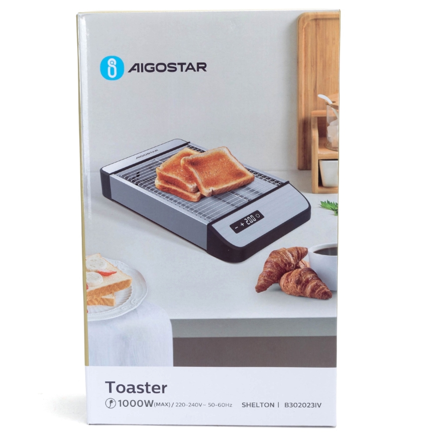 Aigostar - Toster 840-1000W/230V mat krom