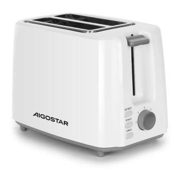 Aigostar - Toster sa dva otvora 750W/230V bela